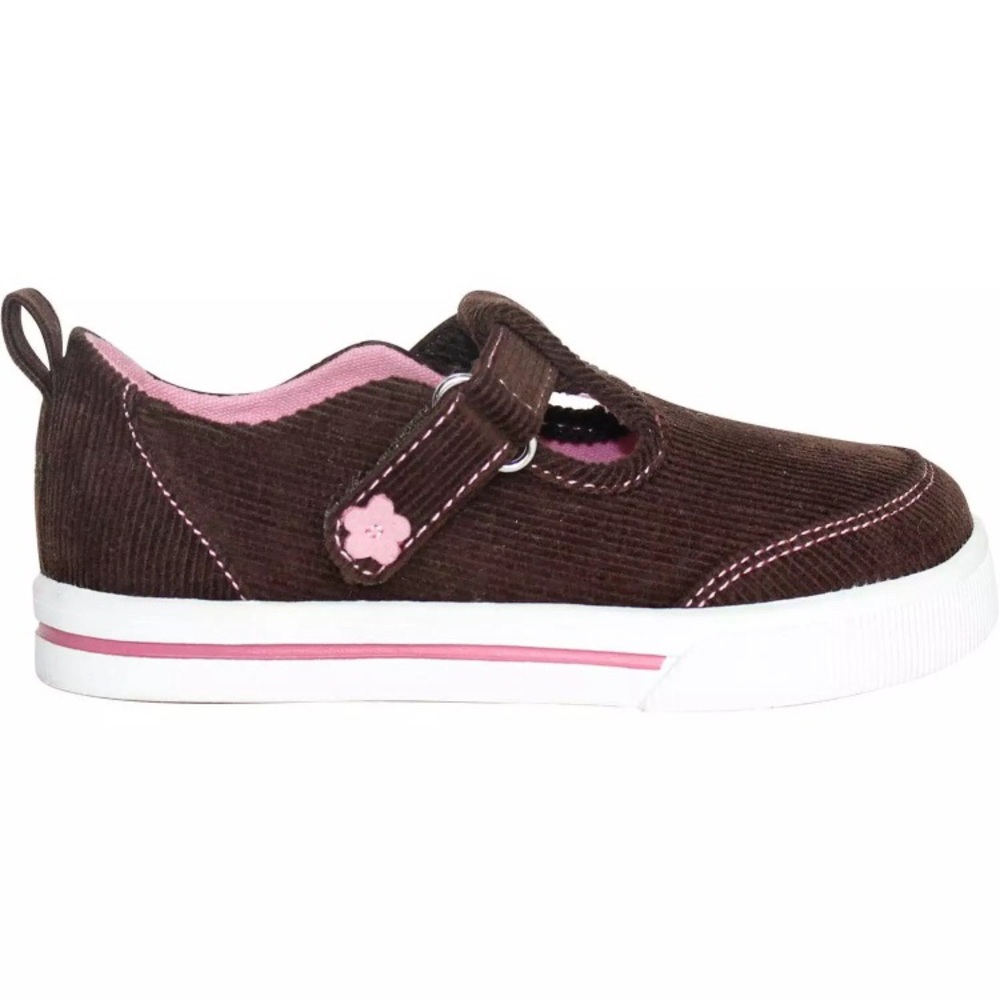 Faded Glory Girls Corduroy Brown Mary Jane Sandals